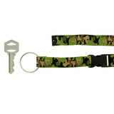 Camouflage Lanyard-Keychain Green & White Colored #175