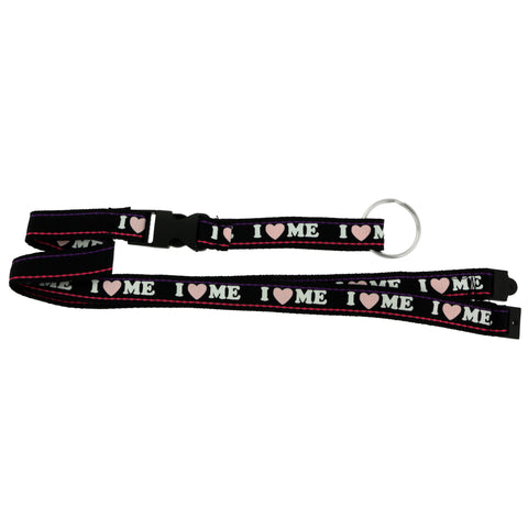 I Love Me Lanyard-Keychain Black & Multi Colored #20