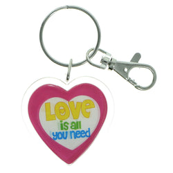 Heart Love Is All I Need Split-Ring-Keychain Clear & Multi Colored #202