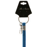 Stretchy Lanyard-Keychain Blue & Silver-Tone Colored #209