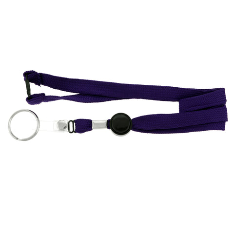 Purple & Black Colored Fabric Lanyard-Keychain #229