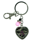 Initial A Split-Ring-Keychain With Faceted Accents Silver-Tone & Multi Colored #246
