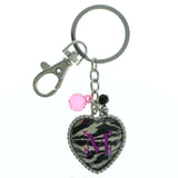 Initial M Split-Ring-Keychain With Faceted Accents Silver-Tone & Multi Colored #234