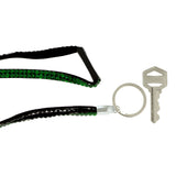 Green & Black Colored Fabric Lanyard-Keychain With Crystal Accents #239