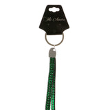 Green & Black Colored Fabric Lanyard-Keychain With Crystal Accents #239
