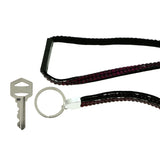 Purple & Black Colored Fabric Lanyard-Keychain With Crystal Accents #240
