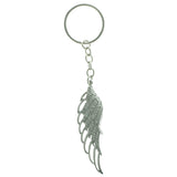 Angel Wing Split-Ring-Keychain With Crystal Accents Silver-Tone & Clear Colored #257