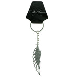 Angel Wing Split-Ring-Keychain With Crystal Accents Silver-Tone & Clear Colored #257