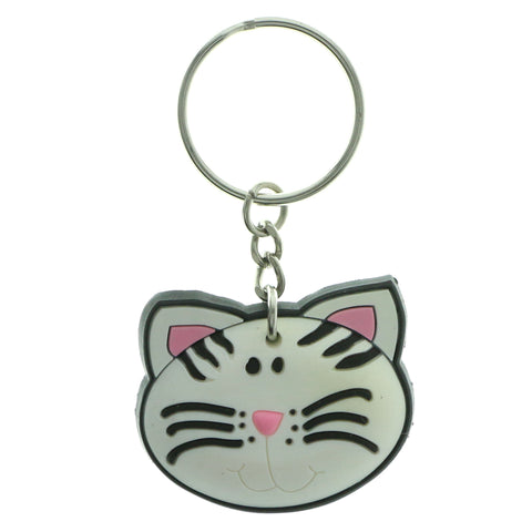 Cat Split-Ring-Keychain Black & White Colored #260