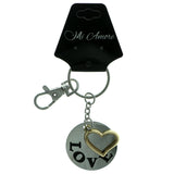 Love Heart Split-Ring-Keychain Silver-Tone & Gold-Tone Colored #267