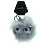 Furball PomPom Fluffy Googly Eyes Split-Ring-Keychain Gray Color  #287