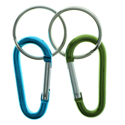 Carabiner Set Of Two Split-Ring-Keychain Blue & Green Colored #298
