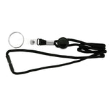 Black & Silver-Tone Colored Fabric Lanyard-Keychain #23