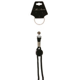 Black & Silver-Tone Colored Fabric Lanyard-Keychain #23