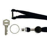Blue & Black Colored Fabric Lanyard-Keychain #24