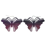 Butterfly Dangle-Earrings Purple & Pink Colored #LQE1157