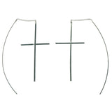 Cross Dangle-Earrings Silver-Tone Color  #LQE1160