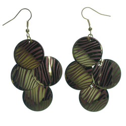 Zebra Chandelier-Earrings Gold-Tone & Pink Colored #LQE1162