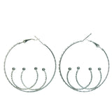 Horseshoe Hoop-Earrings Silver-Tone Color  #LQE1169