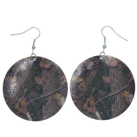 Camouflage Dangle-Earrings Purple & Multi Colored #LQE1172