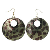 Giraffe Dangle-Earrings Gold-Tone & Brown Colored #LQE1184
