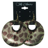 Giraffe Dangle-Earrings Gold-Tone & Brown Colored #LQE1184