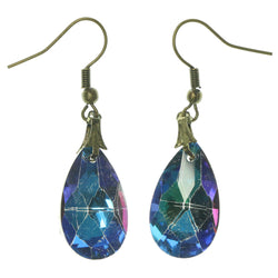 Antique Dangle-Earrings With Crystal Accents Blue & Gold-Tone Colored #LQE1198