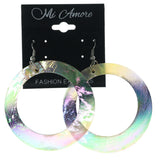 Shell Dangle-Earrings Colorful & Silver-Tone Colored #LQE1294