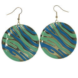 Zebra Dangle-Earrings Gold-Tone & Multi Colored #LQE1296