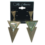 Gold-Tone & Multi Colored Metal Dangle-Earrings With Crystal Accents #LQE1342