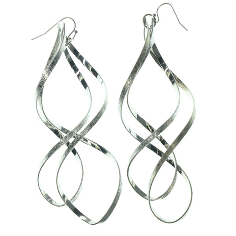 Silver-Tone Metal Dangle-Earrings #LQE1345