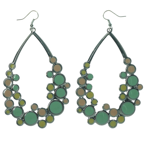 Pastel Dangle-Earrings Silver-Tone & Multi Colored #LQE1348