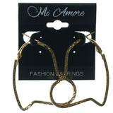 Heart Hoop-Earrings Gold-Tone Color  #LQE1350