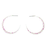 Heart Hoop-Earrings Pink & Purple Colored #LQE1369