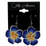 Flower Dangle-Earrings Blue & Multi Colored #LQE1373