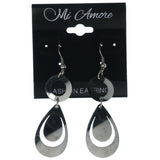Black & Silver-Tone Colored Metal Dangle-Earrings #LQE1379