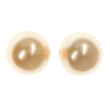 Peach & Silver-Tone Colored Metal Stud-Earrings #LQE1387