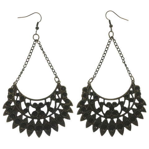 Bronze-Tone Metal Dangle-Earrings #LQE1412