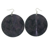 Cheetah Dangle-Earrings Purple & Silver-Tone Colored #LQE1417