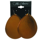 Orange & Silver-Tone Colored Metal Dangle-Earrings #LQE1419