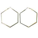Gold-Tone & Peach Colored Metal Hoop-Earrings #LQE1523