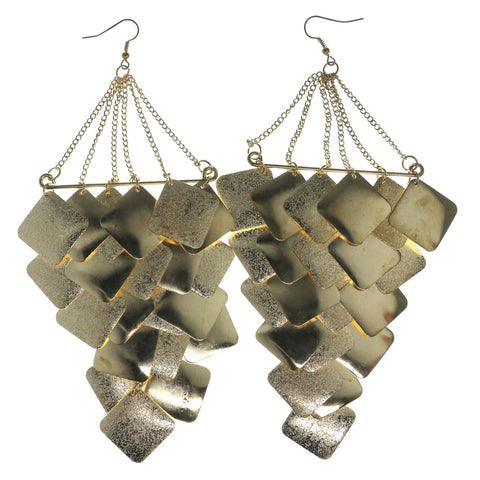 Gold-Tone Metal Chandelier-Earrings #LQE1582
