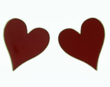 Gold-Tone & Red Colored Metal Stud-Earrings LQE221