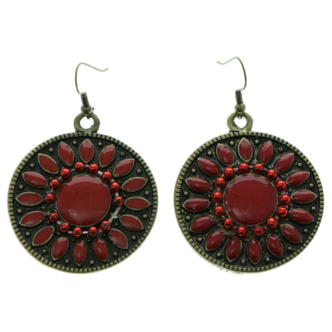 Gold-Tone & Multi Colored Metal Dangle-Earrings #LQE246