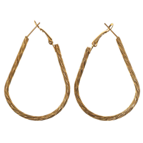 Gold-Tone Metal Hoop-Earrings #LQE2963