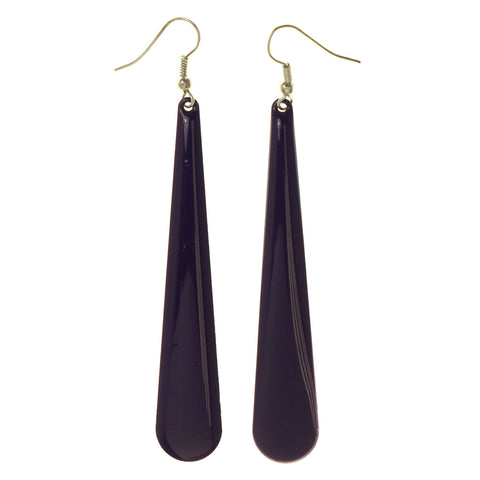 Dangle-Earrings Purple & Silver-Tone Metal #LQE2977