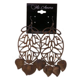 Leaf Dangle-Earrings Bronze-Tone Color #LQE2988