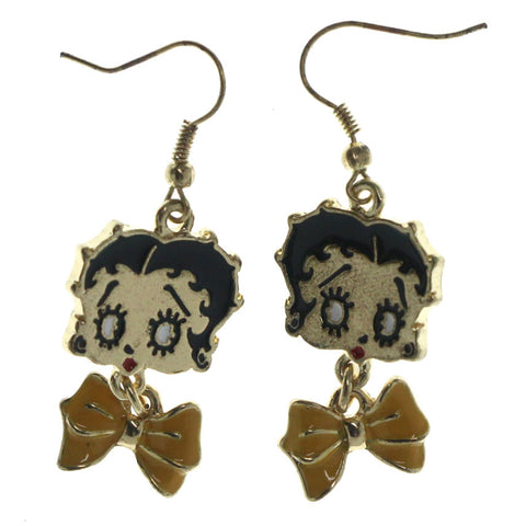 Gold-Tone & Multi Colored Metal Dangle-Earrings #LQE861