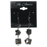 Silver-Tone Acrylic Drop-Dangle-Earrings With Bead Accents #LQE873
