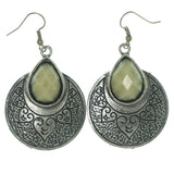 Heart Dangle-Earrings With Stone Accents White & Silver-Tone Colored #LQE905